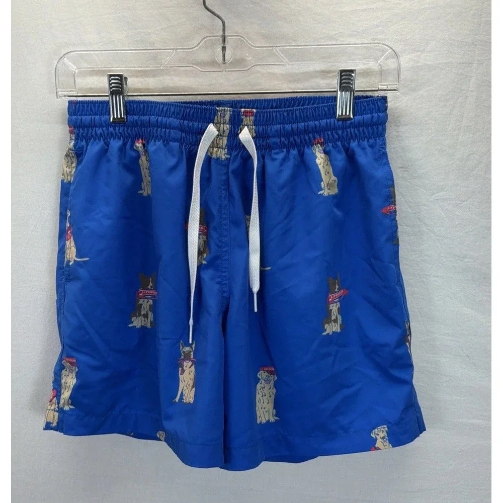 Chubbies Men's Swim Trunks Blue Lifeguard Dog Size S 5.5